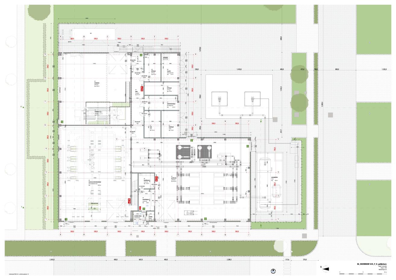 D1676 J&J energiegebouw: grondplan