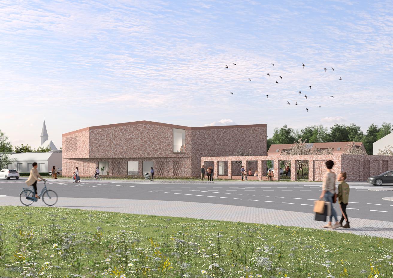 Meergeneratiewoningen Aanvullend aan de publieke functies worden er 12 ‘meergeneratiewoningen’ opgetrokken op de site. Het meergenerationele aspect van de woningen is merkbaar in de verschillende types aan woningen die voorzien worden in het gebouw. Het betreft voornamelijk appartementen waarvan een aanzienlijk gedeelte aangepast is aan rolstoelgebruikers, waardoor in combinatie met de ligging van de appartementen op de zorgsite een brede gebruikersgroep beoogd wordt. De woningen zijn soberder in hun vormge